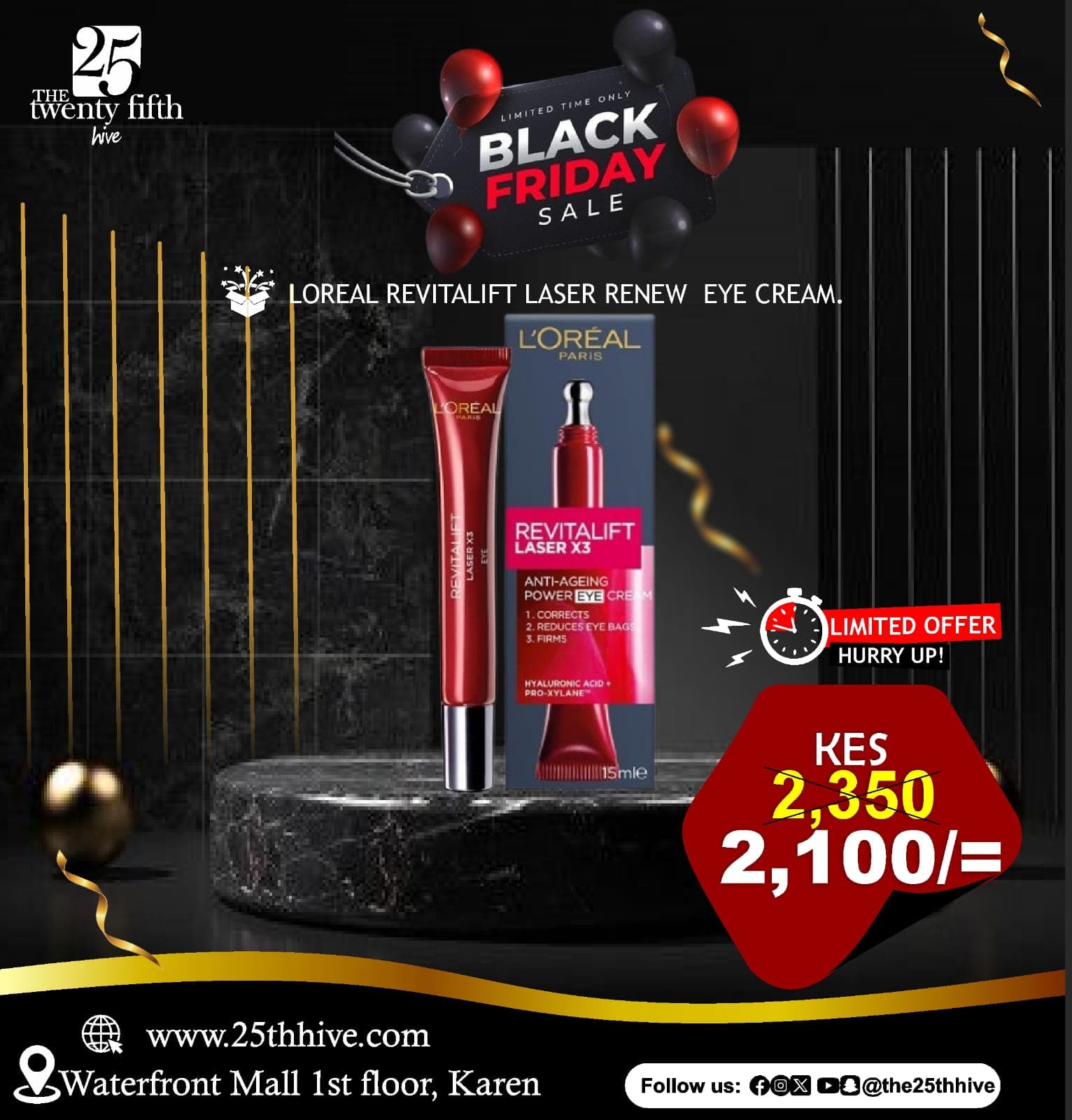 L’Oreal Revitalift Laser Renew Eye Cream Black November Sale