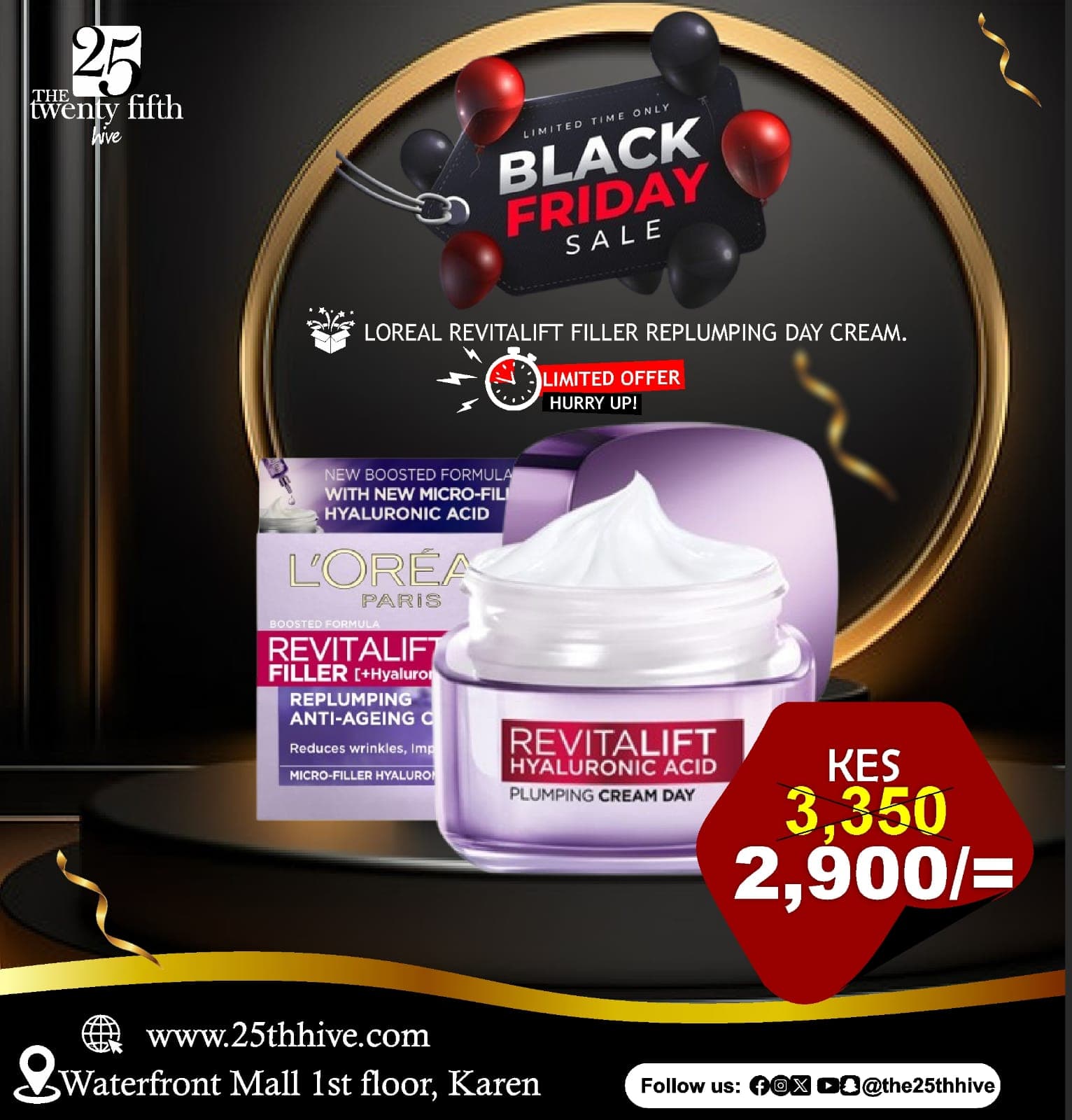Loreal Revitalift Filler Replumping Day Cream Black November Sale